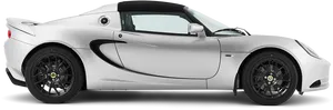 Silver Sports Car Profile View PNG image