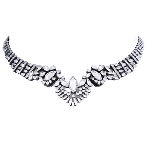Silver Statement Necklace PNG Qdh25 PNG