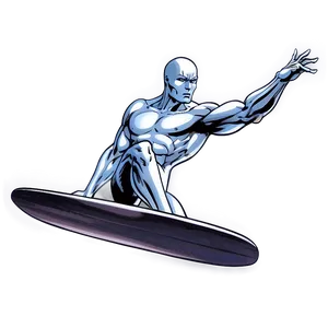 Silver Surfer Action Pose Png Cop73 PNG image