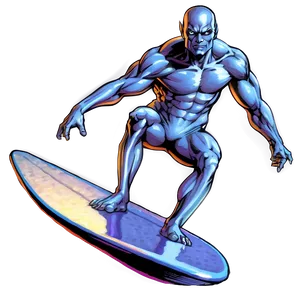 Silver Surfer Cosmic Surfing Png 6 PNG image