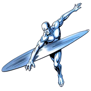 Silver Surfer Vintage Comic Png 06202024 PNG image