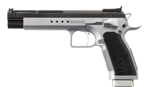 Silver Tanfoglio Pistol Profile PNG image