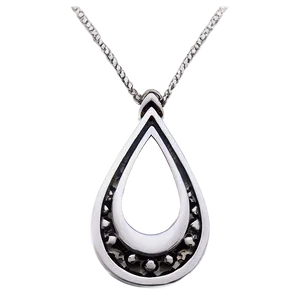 Silver Teardrop Necklace PNG 06282024