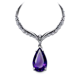 Silver Teardrop Necklace PNG Wxb34 PNG