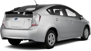 Silver Toyota Prius Hybrid Rear View PNG image
