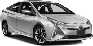 Silver Toyota Prius Hybrid Side View PNG image