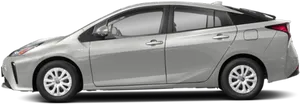 Silver Toyota Prius Side View PNG image