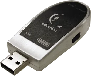 Silver U S B Flash Drive PNG image