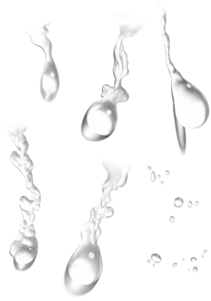 Silver Water Drops Falling PNG image