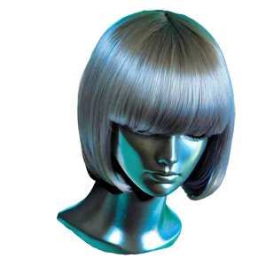 Silver Wig PNG 05252024