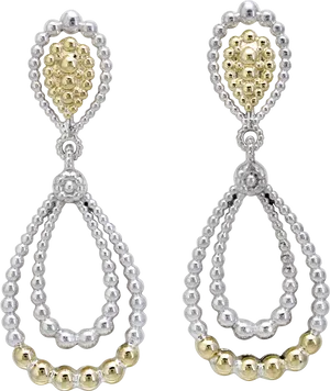 Silverand Gold Drop Earrings PNG