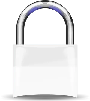 Silverand White Padlock PNG image