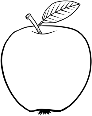 Simple Apple Lineart PNG