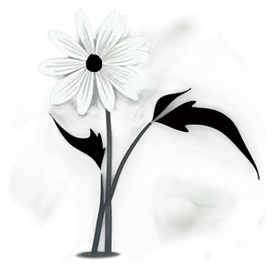 Simple Black And White Flower Png 05252024 PNG image
