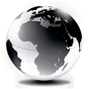 Simple Black And White Globe Graphic Png 06282024 PNG image