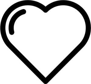 Simple Black Heart Icon PNG image