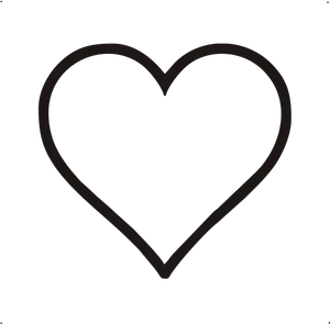 Simple Black Heart Outline PNG