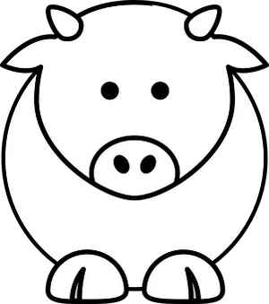 Simple Blackand White Cow Icon