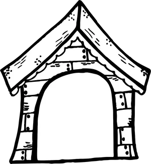 Simple Blackand White House Clipart PNG