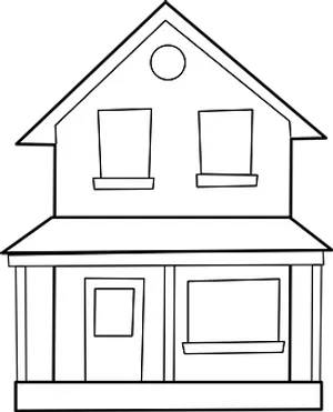 Simple Blackand White House Outline