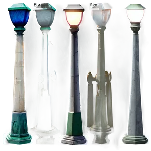 Simple Concrete Light Post PNG 06282024
