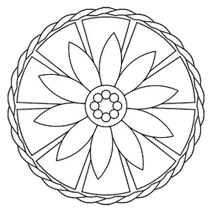 Simple Floral Mandala Design PNG image