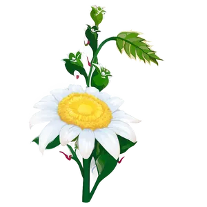 Simple Flower Stem PNG 06132024