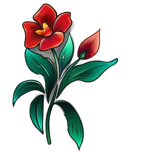 Simple Flower Tattoo Design PNG Qto