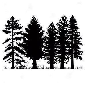 Simple Forest Silhouette PNG 7