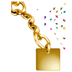 Simple Gold Square Charm PNG 33
