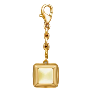 Simple Gold Square Charm PNG Bky