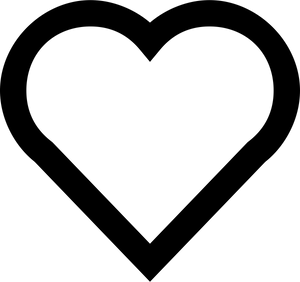 Simple Heart Outline Graphic PNG