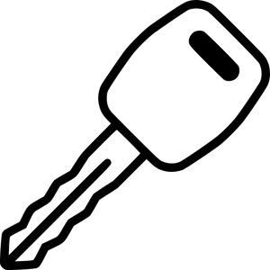 Simple Key Outline Graphic PNG image
