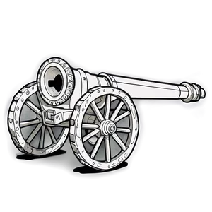 Simple Line Art Cannon Png 05242024 PNG image