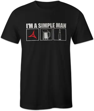 Simple Man T Shirt Design PNG image