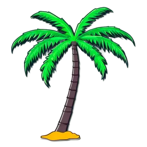 Simple Palm Tree Silhouette PNG 06262024
