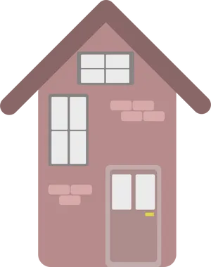 Simple Pink House Vector PNG image