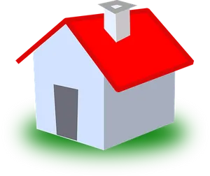 Simple Red Roof House Vector PNG image