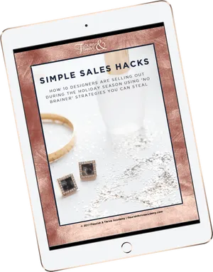 Simple Sales Hacks Tablet Display PNG image