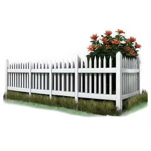 Simple White Fence For Garden PNG 85 PNG