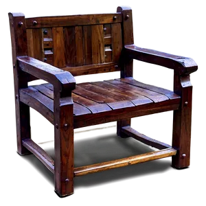 Simple Wooden Armchair PNG Van
