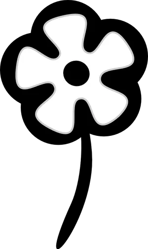 Simplified Black And White Flower Graphic PNG image