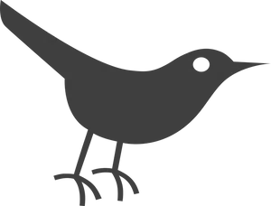 Simplified Black Bird Silhouette PNG image