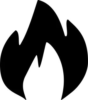 Simplified Black Fire Icon PNG