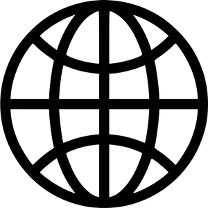 Simplified Black Globe Icon PNG image