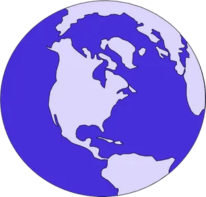 Simplified Blue Globe Vector PNG image