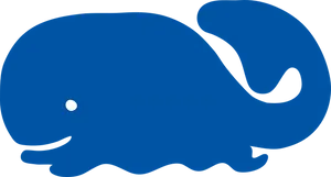 Simplified Blue Whale Illustration PNG image