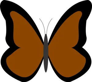 Simplified Brown Butterfly Graphic PNG image