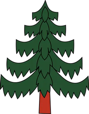 Simplified Christmas Tree Illustration PNG image