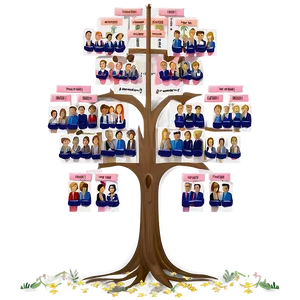 Simplified Family Reunion Tree Chart PNG Aub PNG